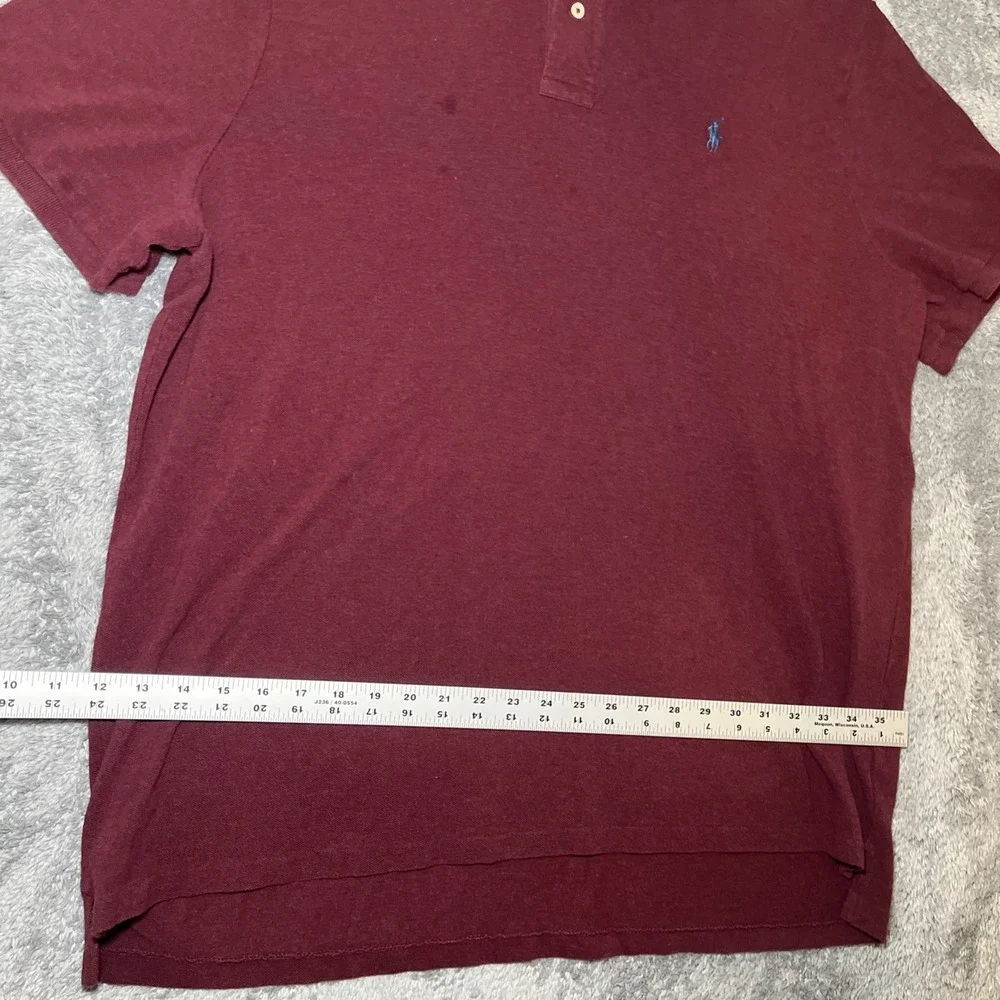 Polo Ralph Lauren Men's Short Sleeve Burgundy Shirt Navy Pony SZ XXL Classic Fit